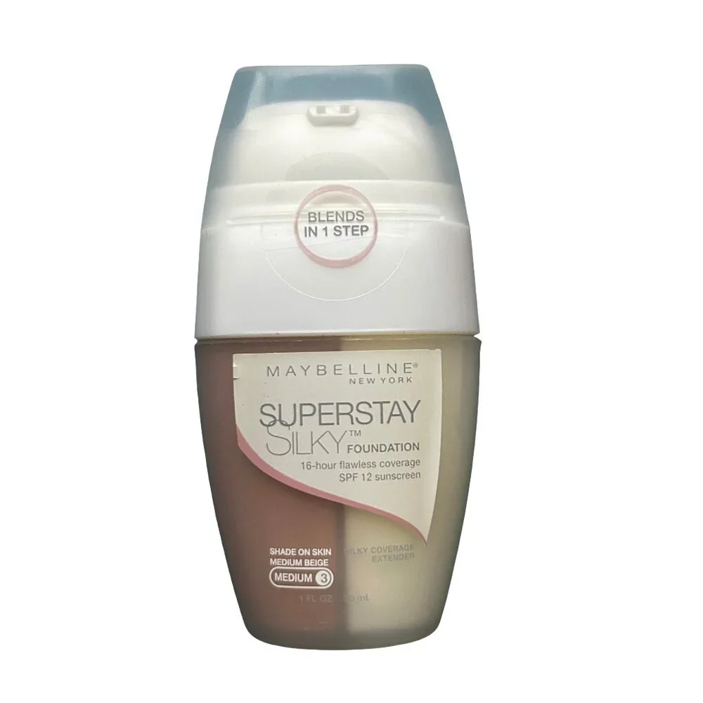 Vintage Maybelline SuperStay Silky Foundation Medium Beige SPF12 Discontinued